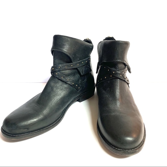 ✌🏻Free People Alamosa Black Leather Ankle Booties - Picture 4 of 13